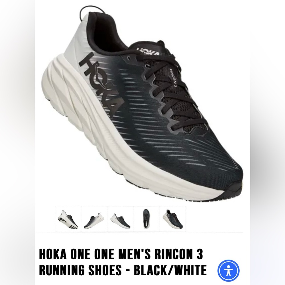 Hoka One One Men's Rincon 3 Running Shoes - Black/White